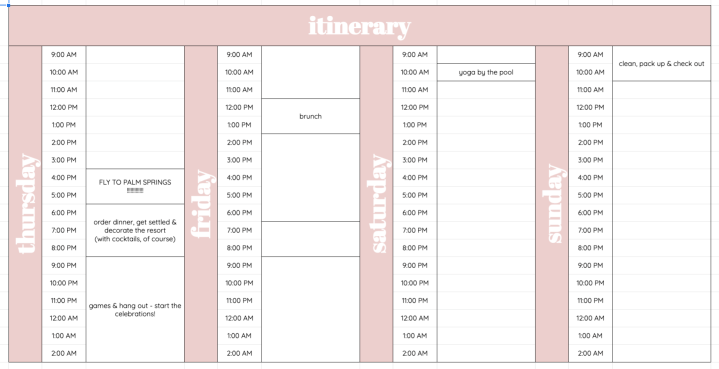 Bachelorette Party Planning Tool