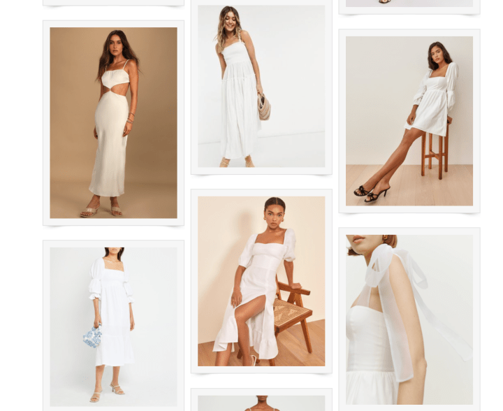 WHITE ENGAGEMENT PHOTO DRESSES (2022)